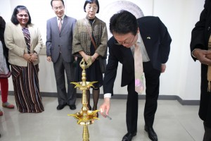 H.E. Lee Joon-Gyu (Ambassador, the Republic of Korea) inaugurated the exhibition Hanji Impression at the Korean Cultural Centre